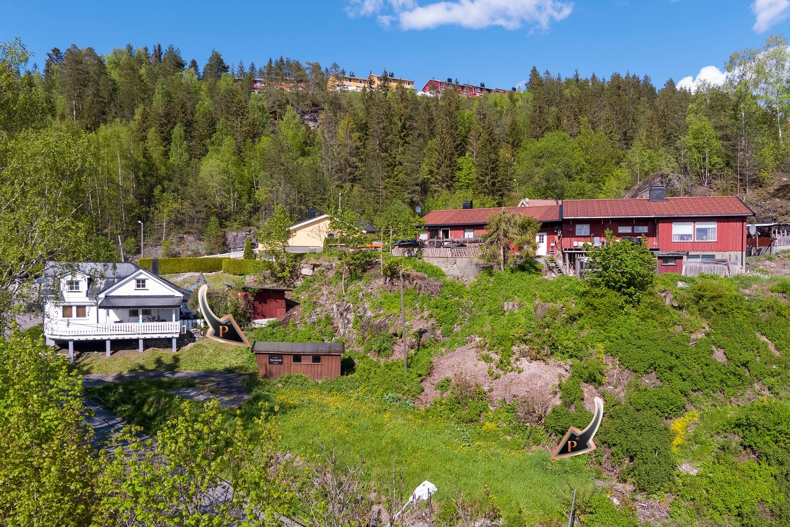 Krokstadelva/Drammen - Boligtomt med tillatelse til oppføring av enebolig og støttemur godkjent fra kommunen! Fin utsikt Galleribilde