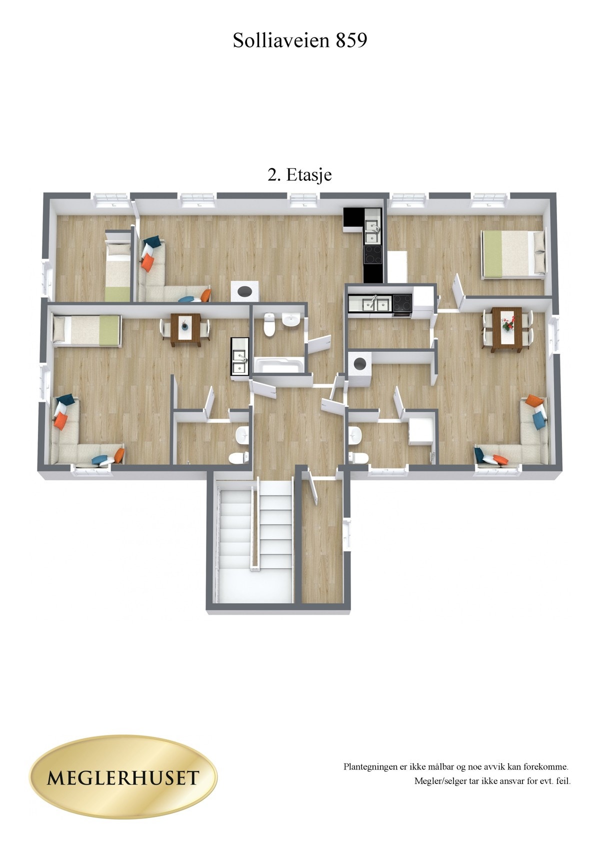 Plantegning 2. etasje 3D Galleribilde
