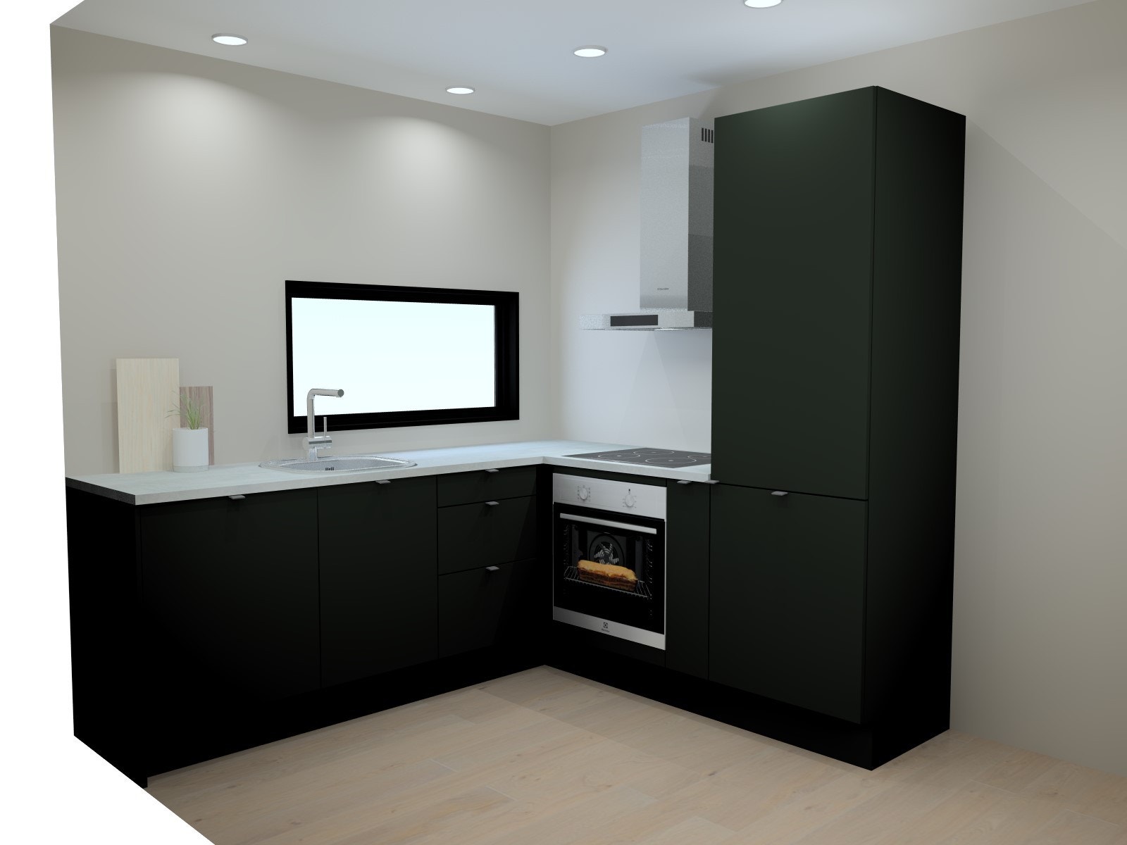 Komplett kjøkken med hvitevarer Galleribilde