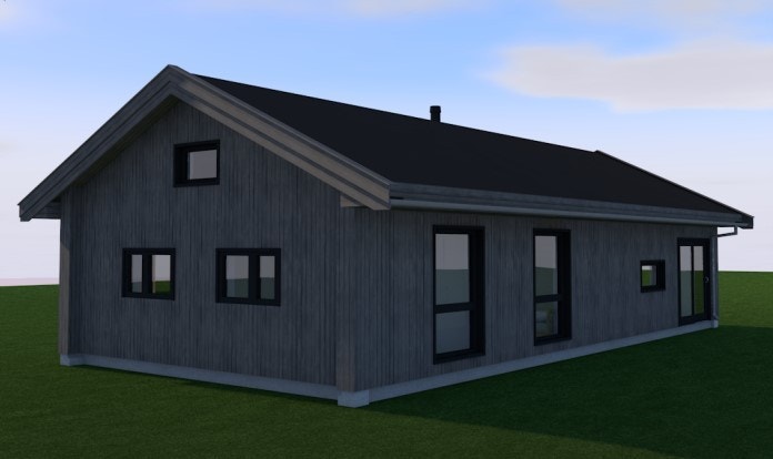 Fasade bak hytta Galleribilde