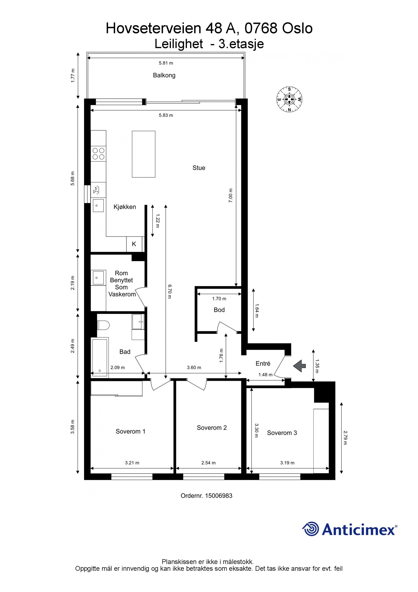 Plantegning Hovseterveien 48 A. Galleribilde