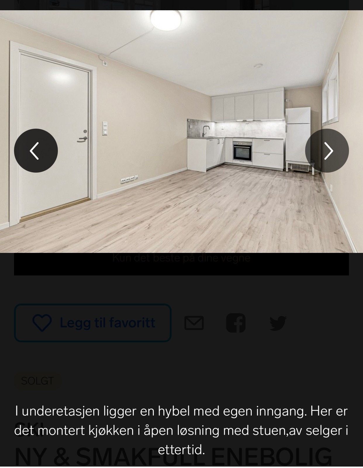 Romslig stue med åpent kjøkken Galleribilde