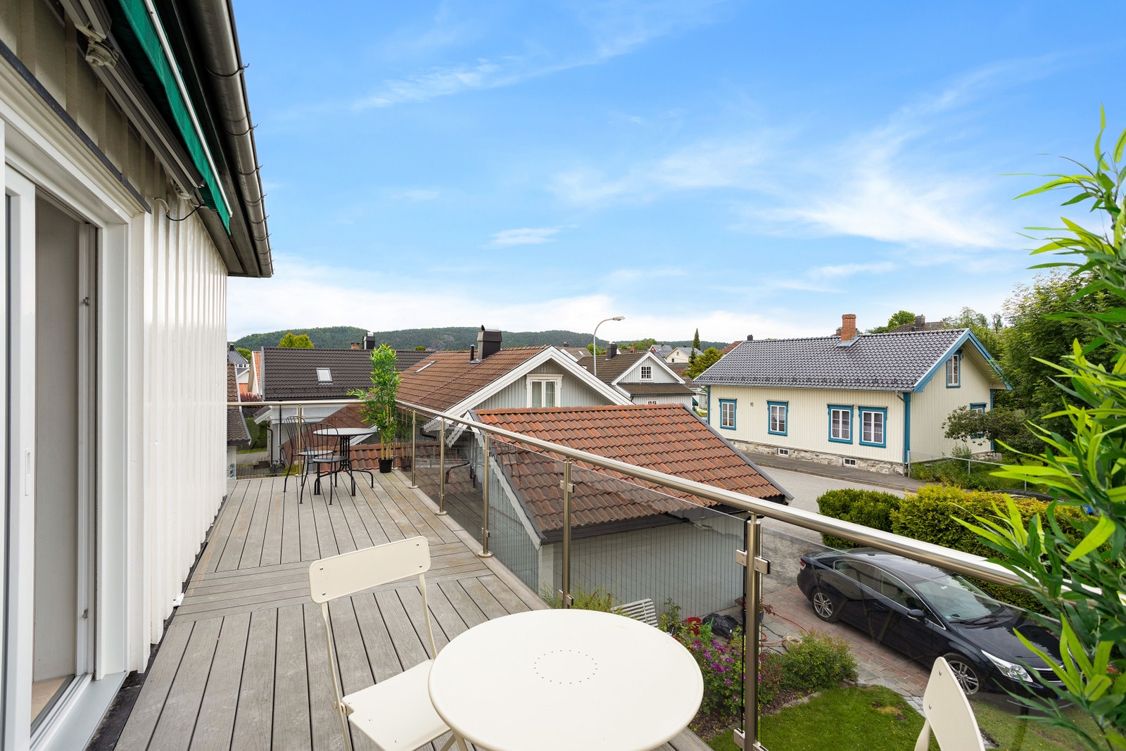 Balkong med sol /sol kveld sol. Galleribilde