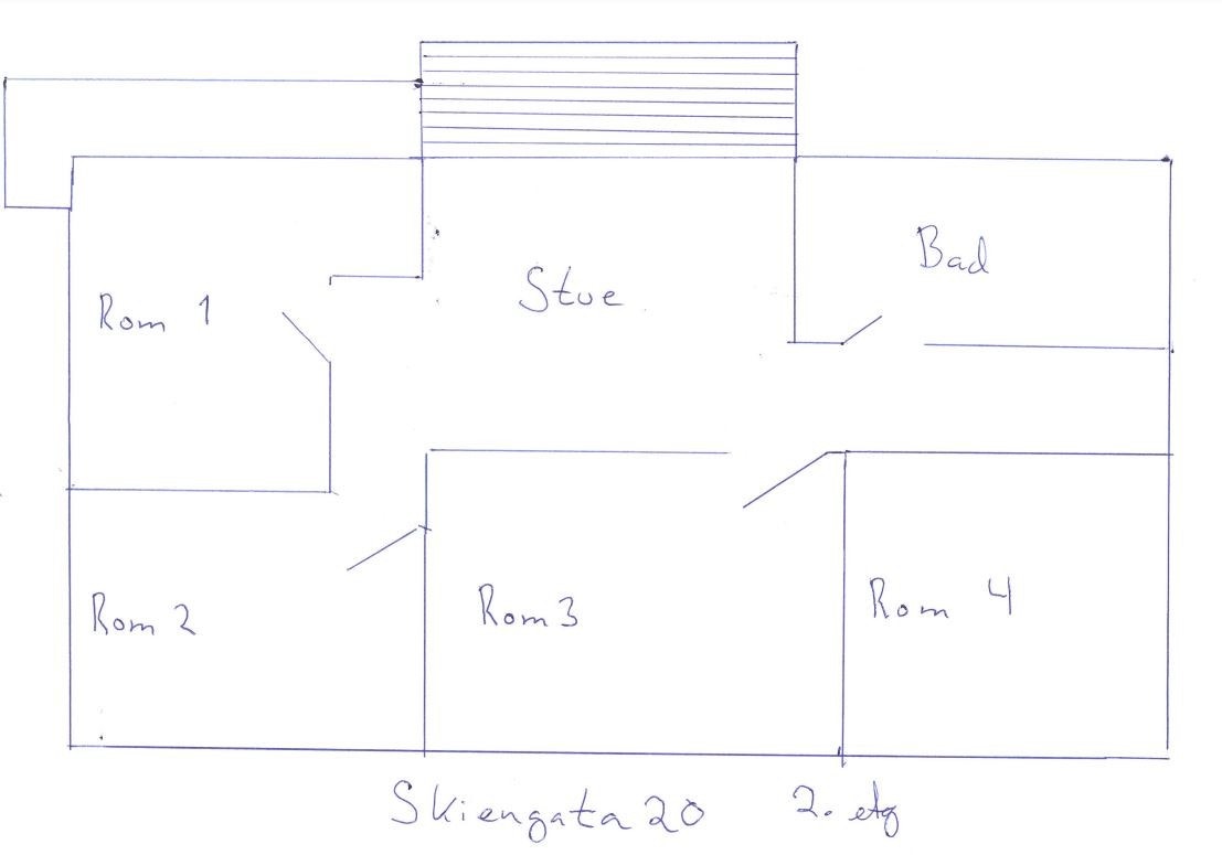 Plan tegning 1. etasje. Galleribilde