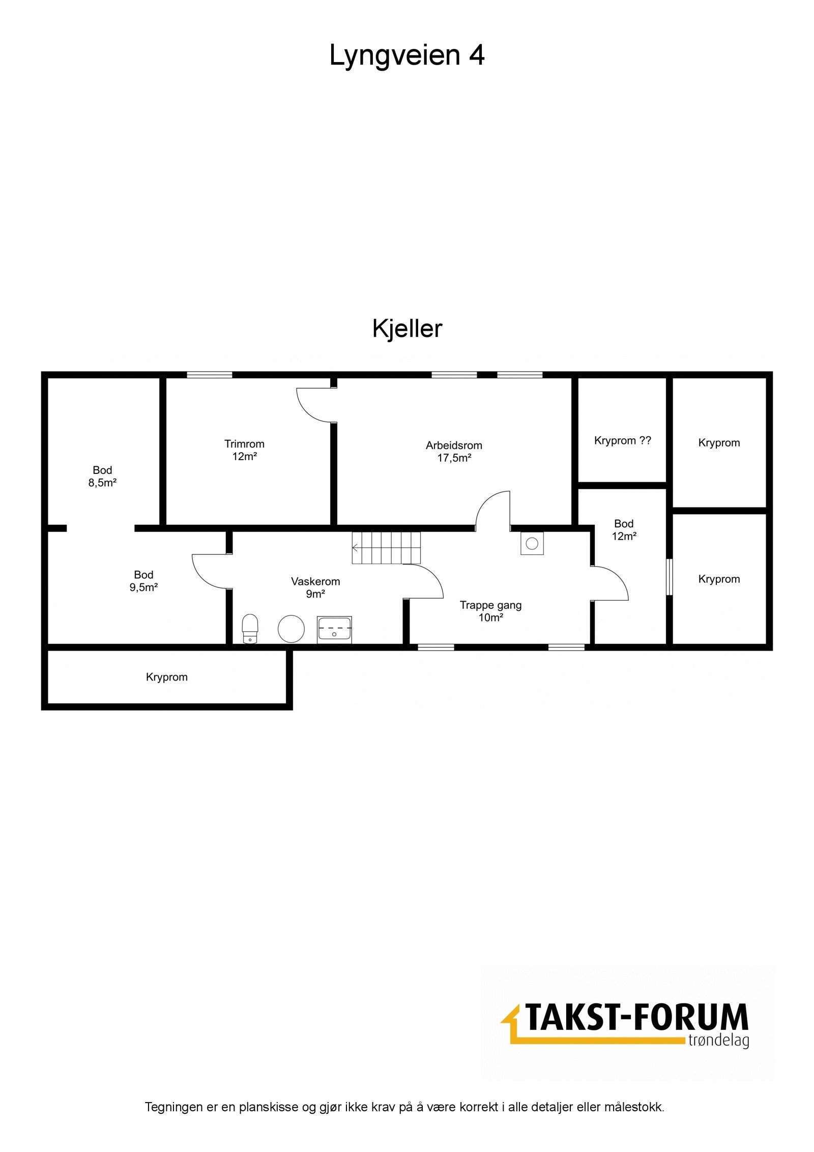 Planskisse kjeller Galleribilde