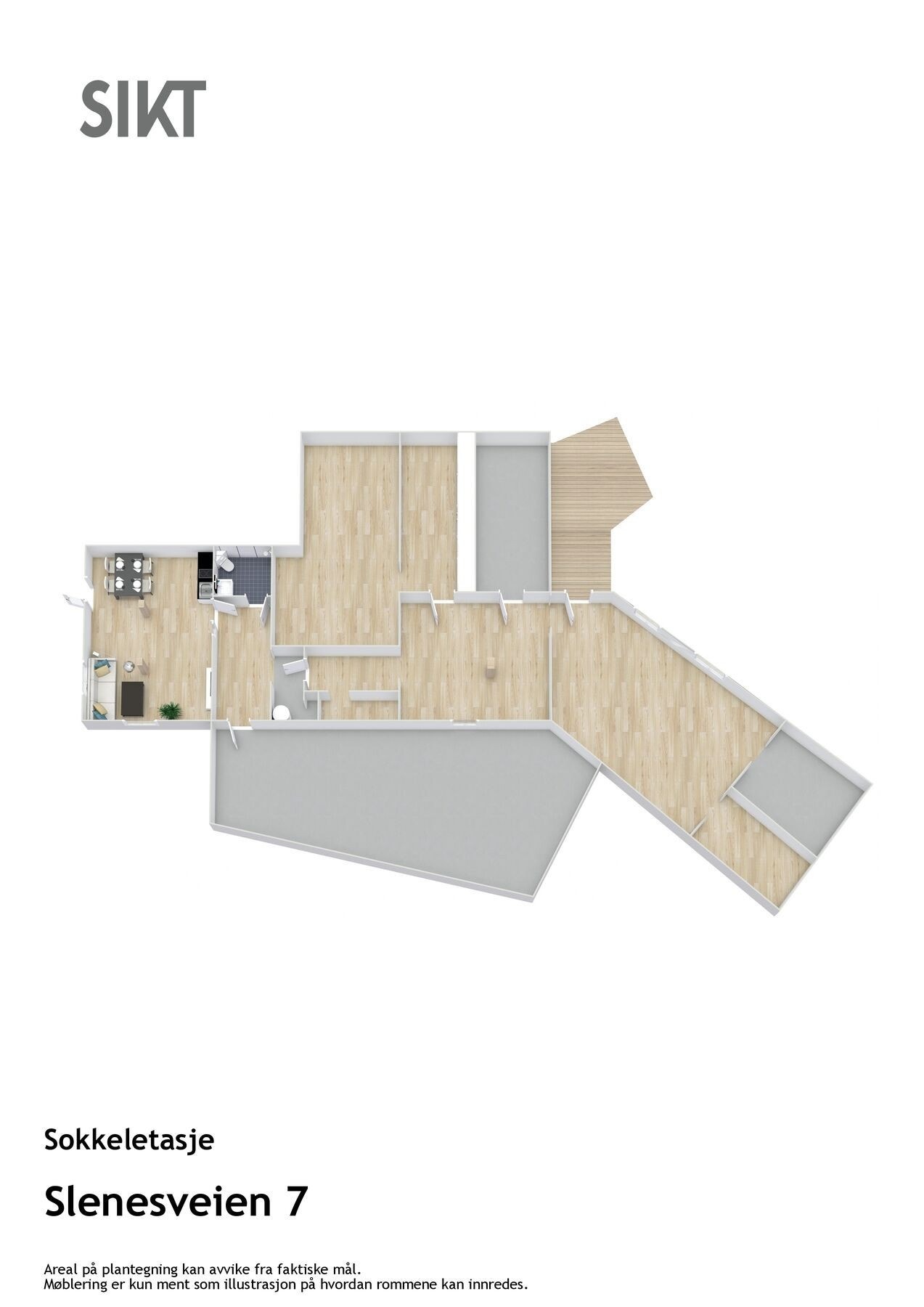 3D sokkeletasje Galleribilde