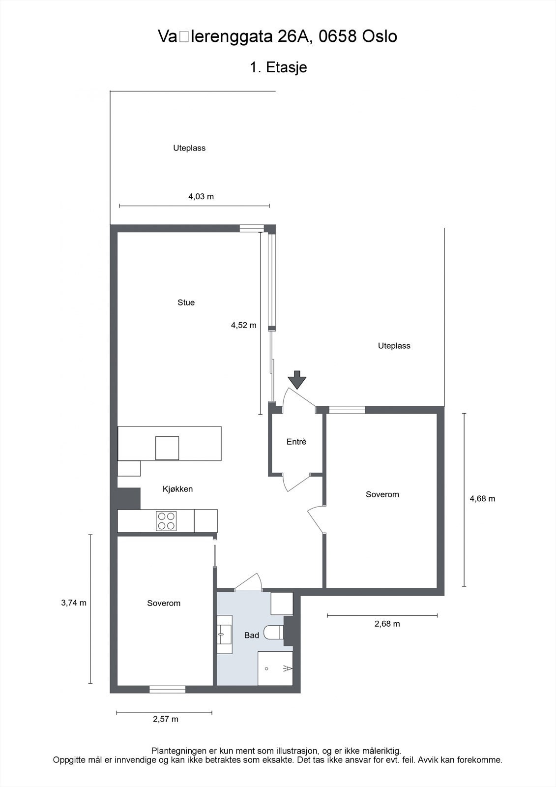 Plantegning Vålerenggata 26A Galleribilde