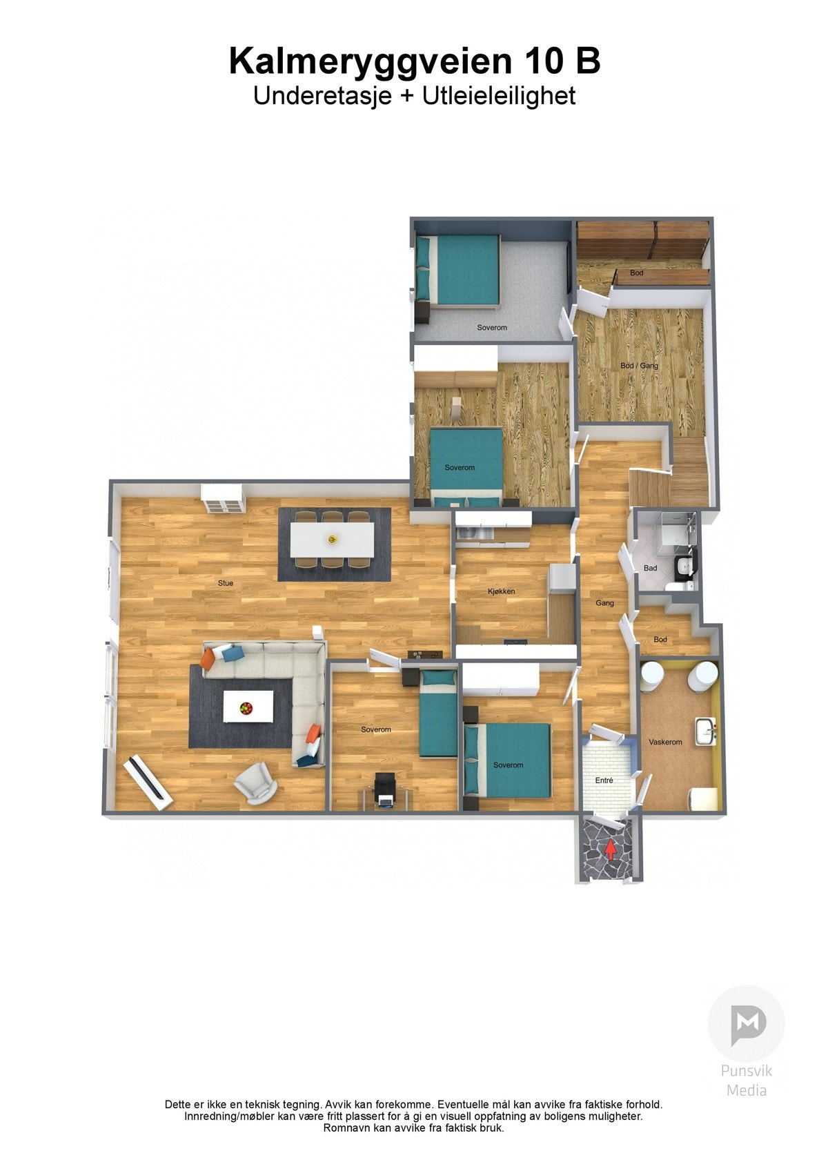 Utleieleilighet 3D Galleribilde