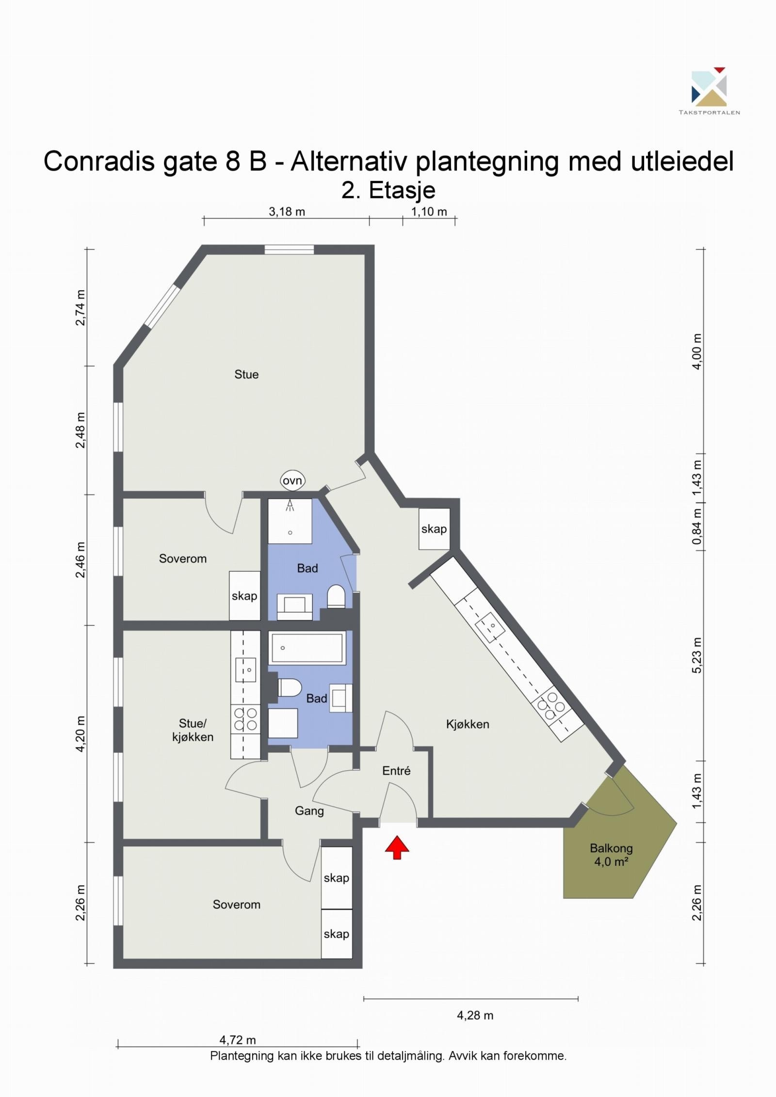 Alternativ planskisse med utleiedel Galleribilde