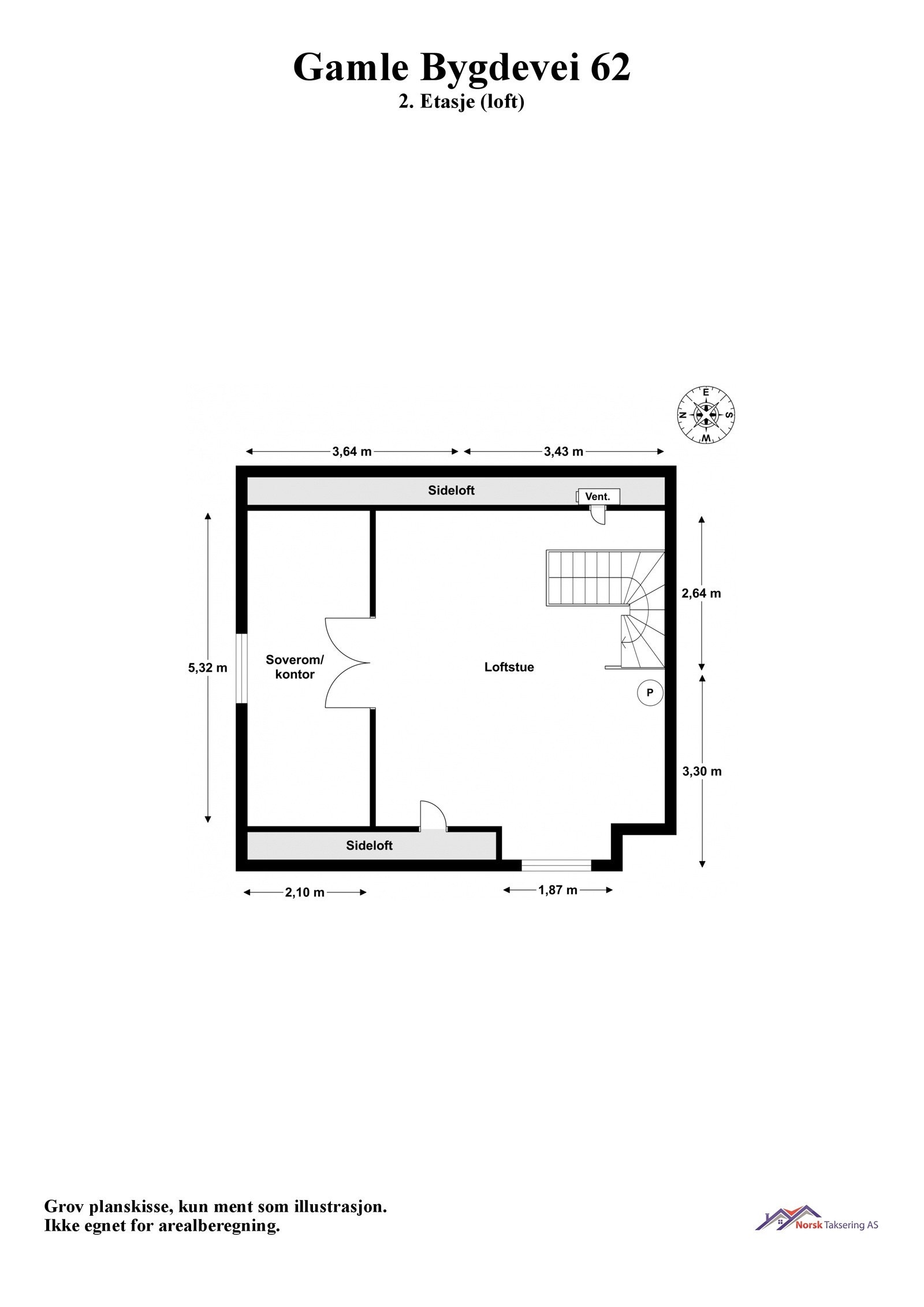 Planskisse loftetasje Galleribilde