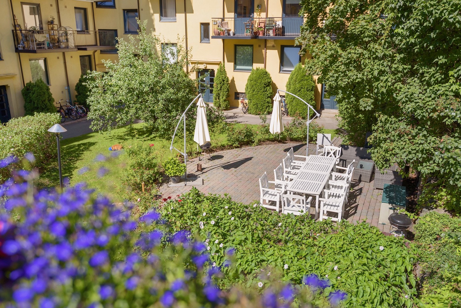 Her er det rom for å invitere venner eller naboer på hyggelige sammenkomster og middager utendørs. Aksjelaget har også nylig invistert i en populær bålpanne. Galleribilde