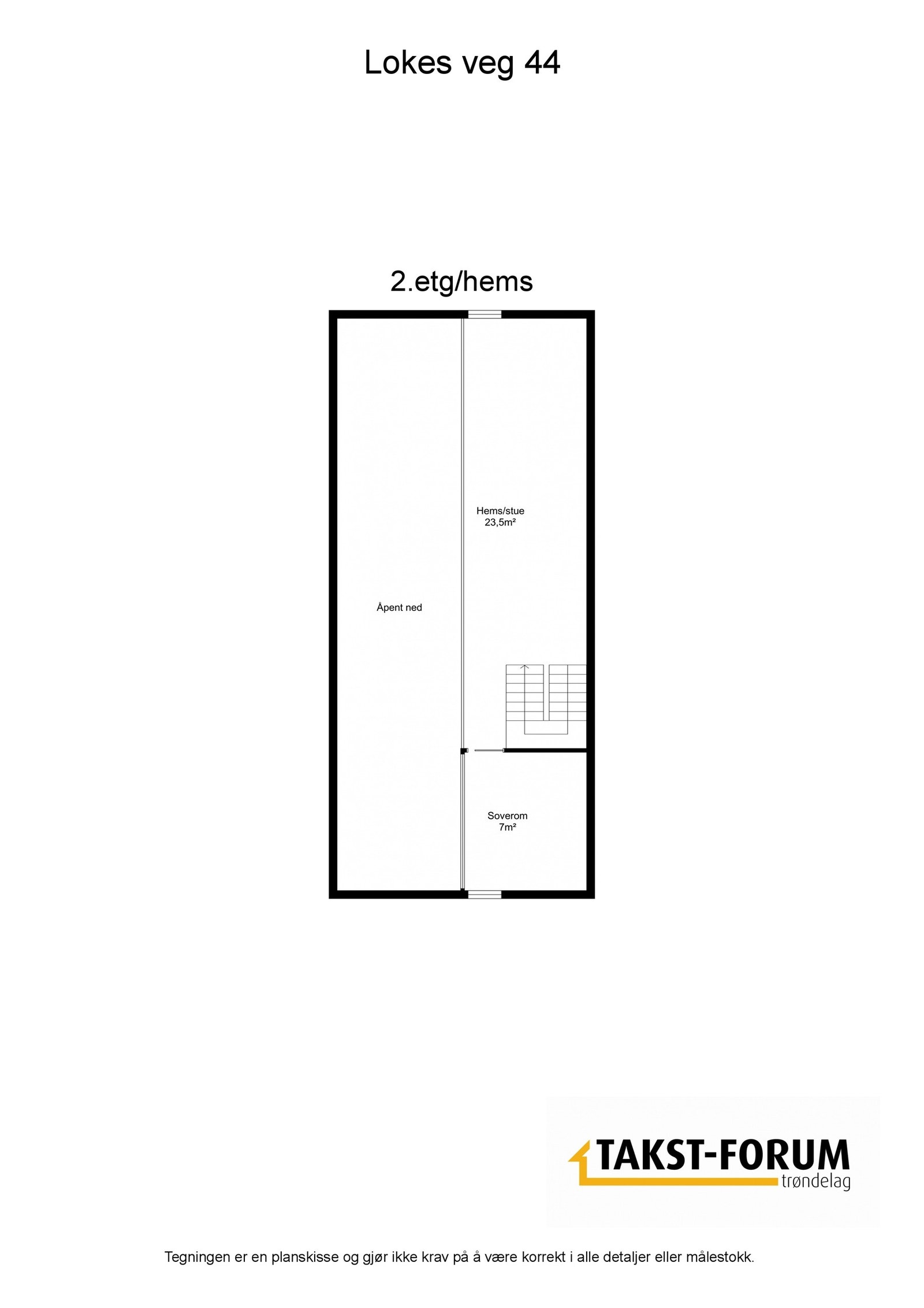 Planskisse messanin med areal Galleribilde