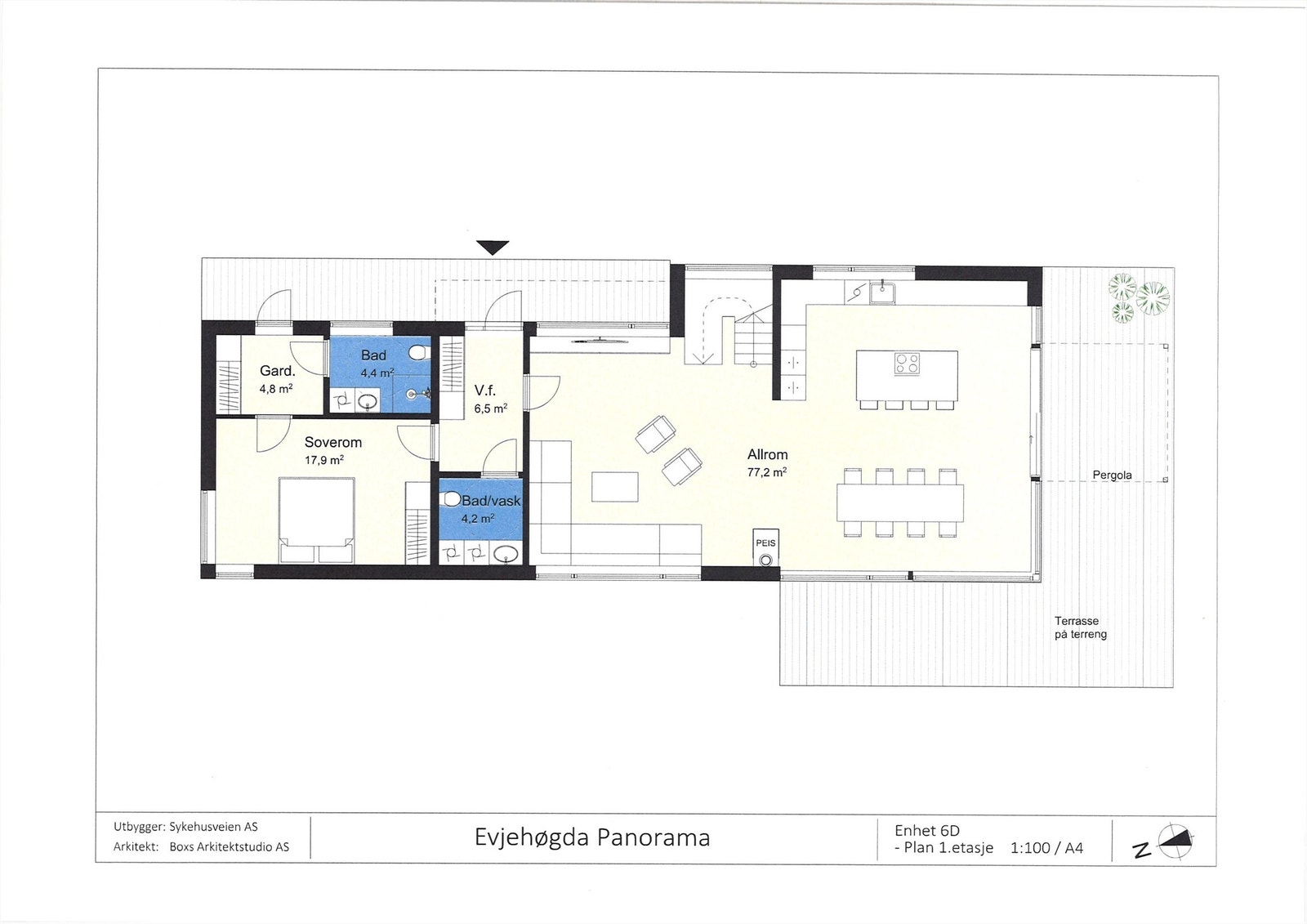 Plantegning 1. etasje Galleribilde