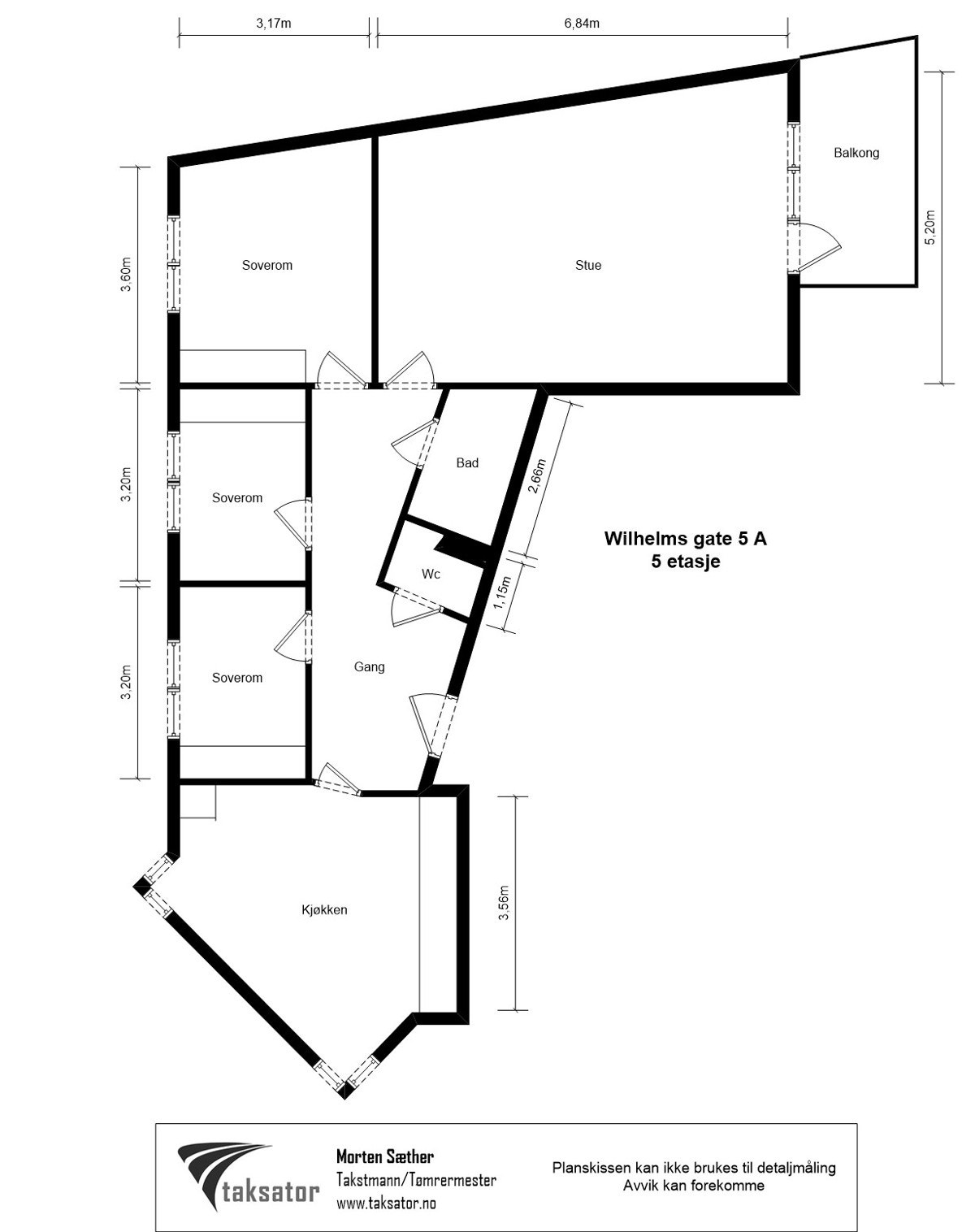 Plantegning av Wilhelms gate 5 A Galleribilde