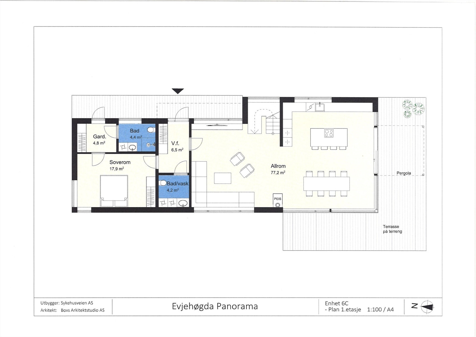 Plantegning 1. etasje Galleribilde
