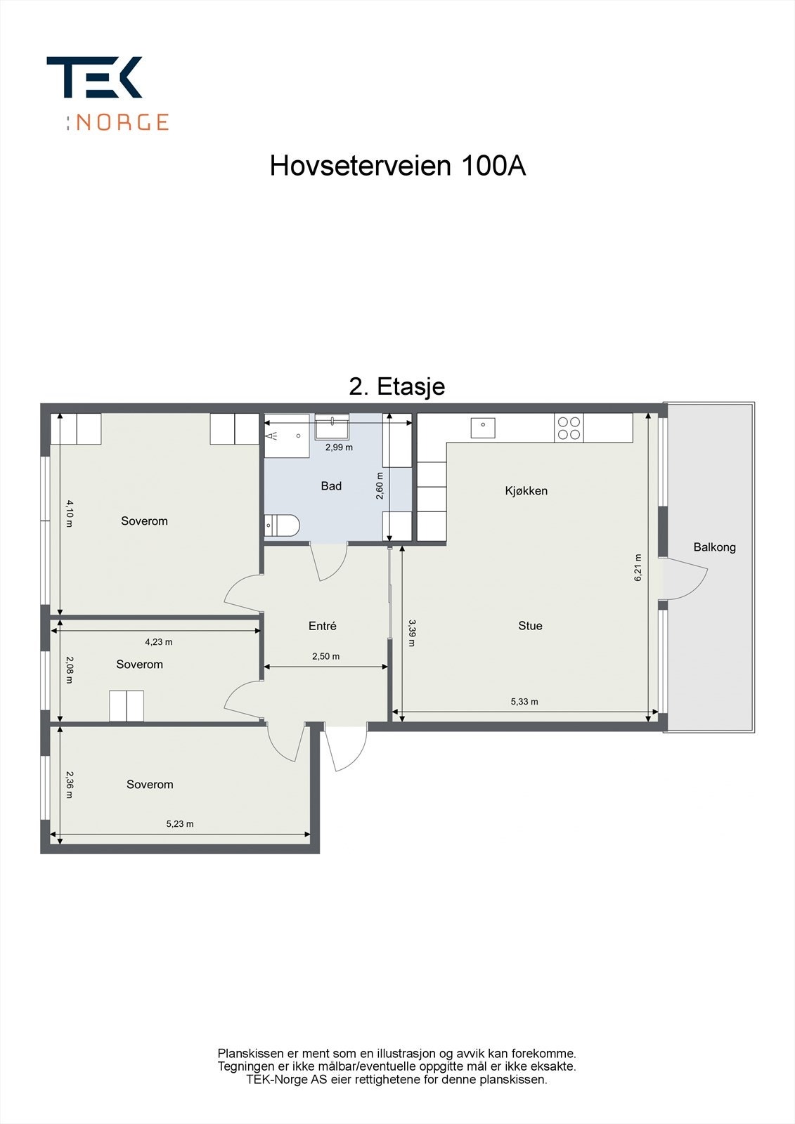 Målsatt plantegning. Galleribilde