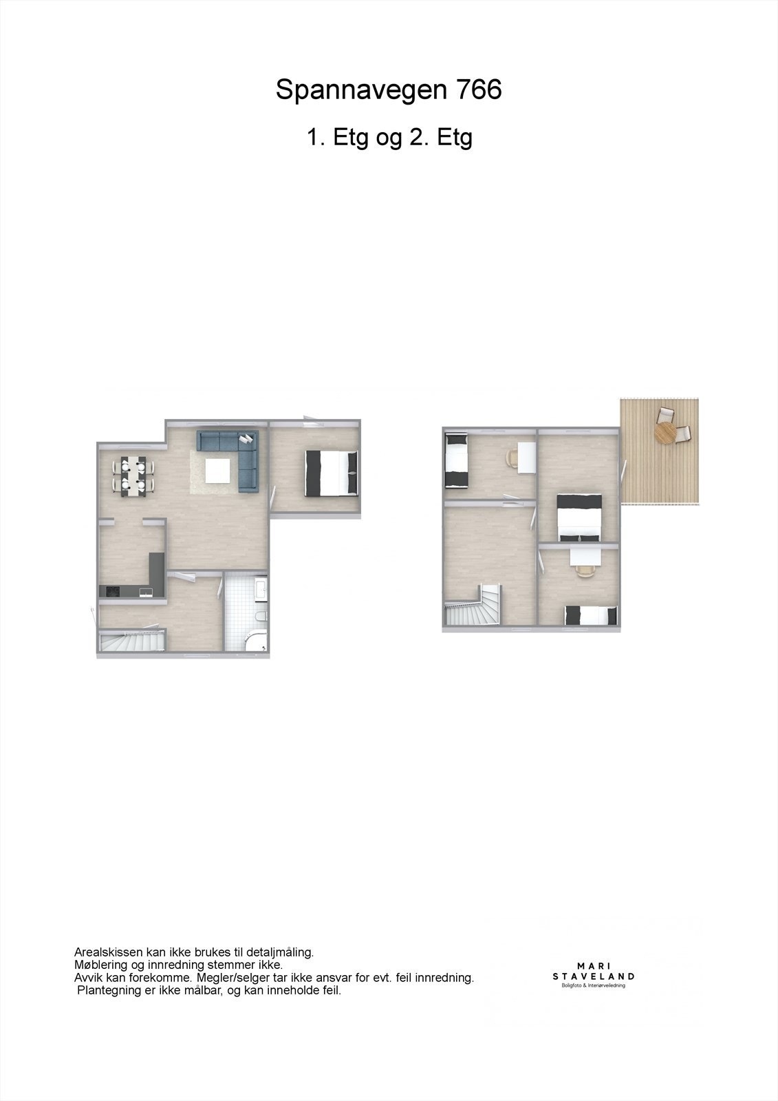 Floorplan letterhead - Spannavegen 766 - 1. Etg og 2. Etg - 3D Floor Plan Galleribilde