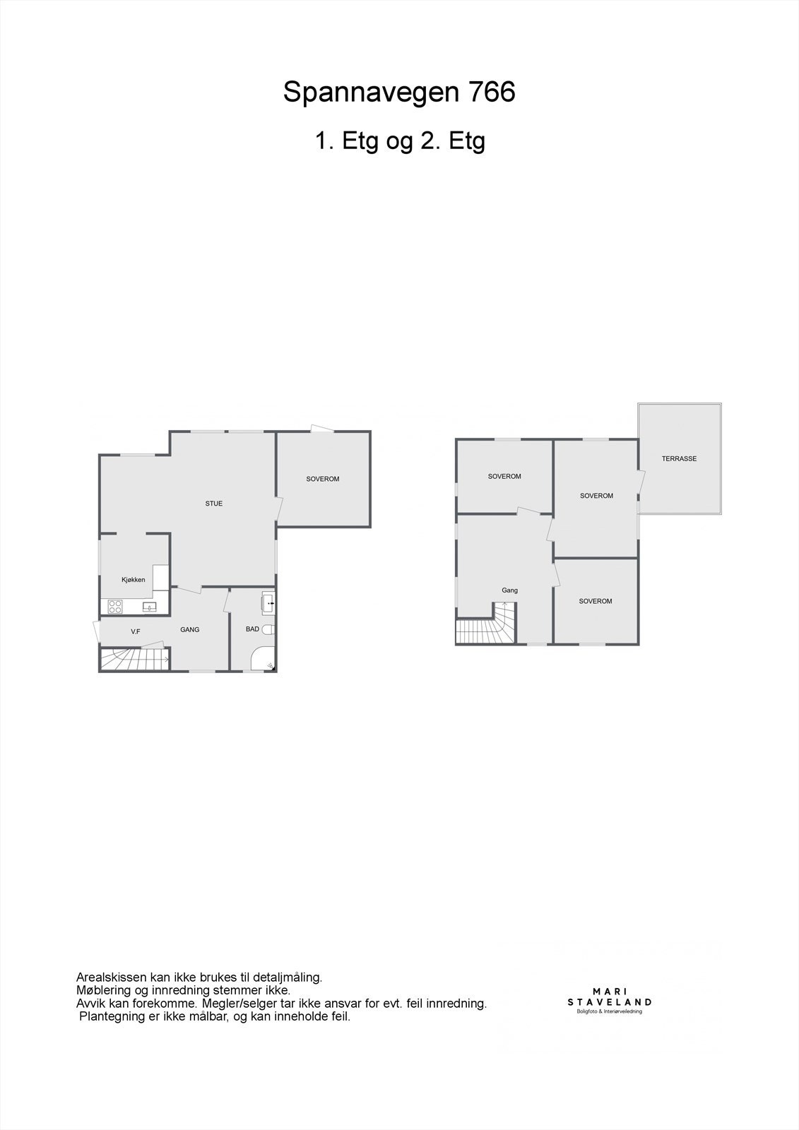 Floorplan letterhead - Spannavegen 766 - 1. Etg og 2. Etg - 2D Floor Plan Galleribilde