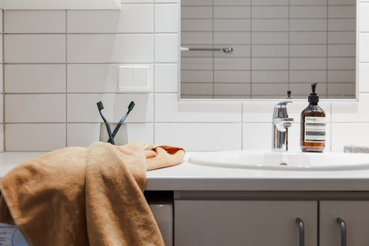 Det er opplegg og plass til både vaskemaskin og tørketrommel. Galleribilde