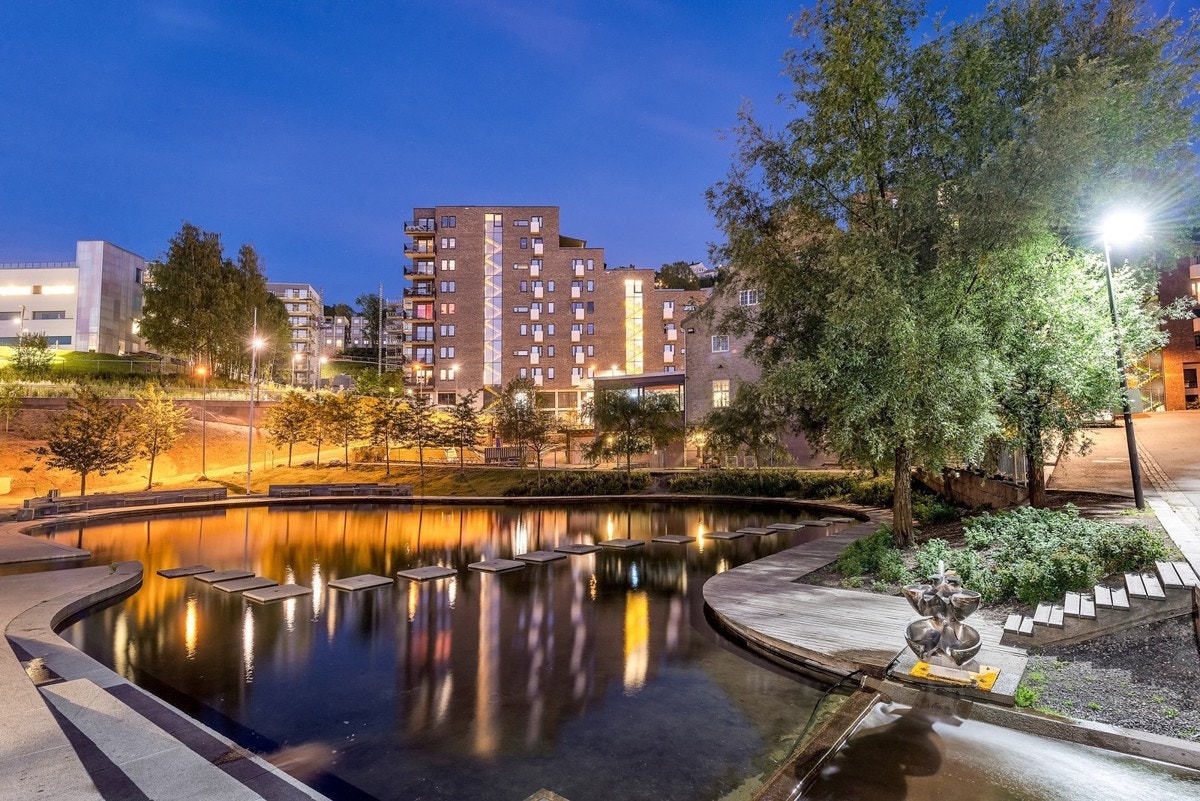 Kværnerbyen er kjent for sitt flotte vannspeil. Galleribilde