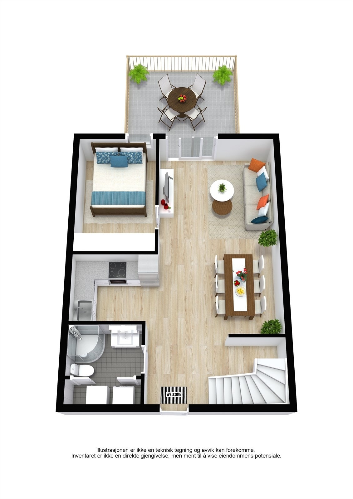 3D-tegning hovedplan. Galleribilde