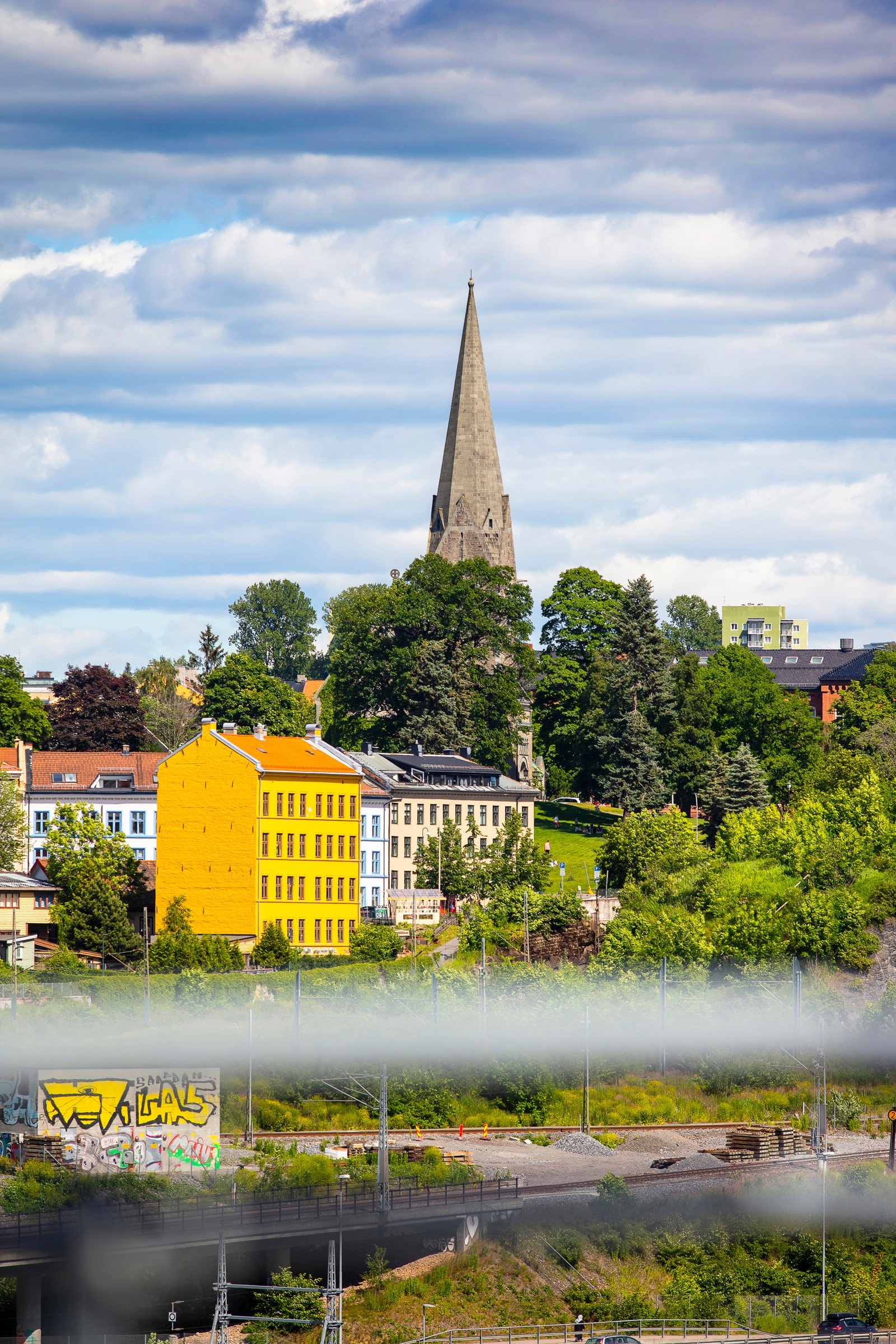 Flott utsikt mot Vålerenga kirke. Galleribilde