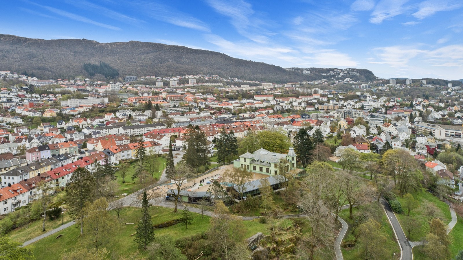 Dronefoto over nabolaget Galleribilde