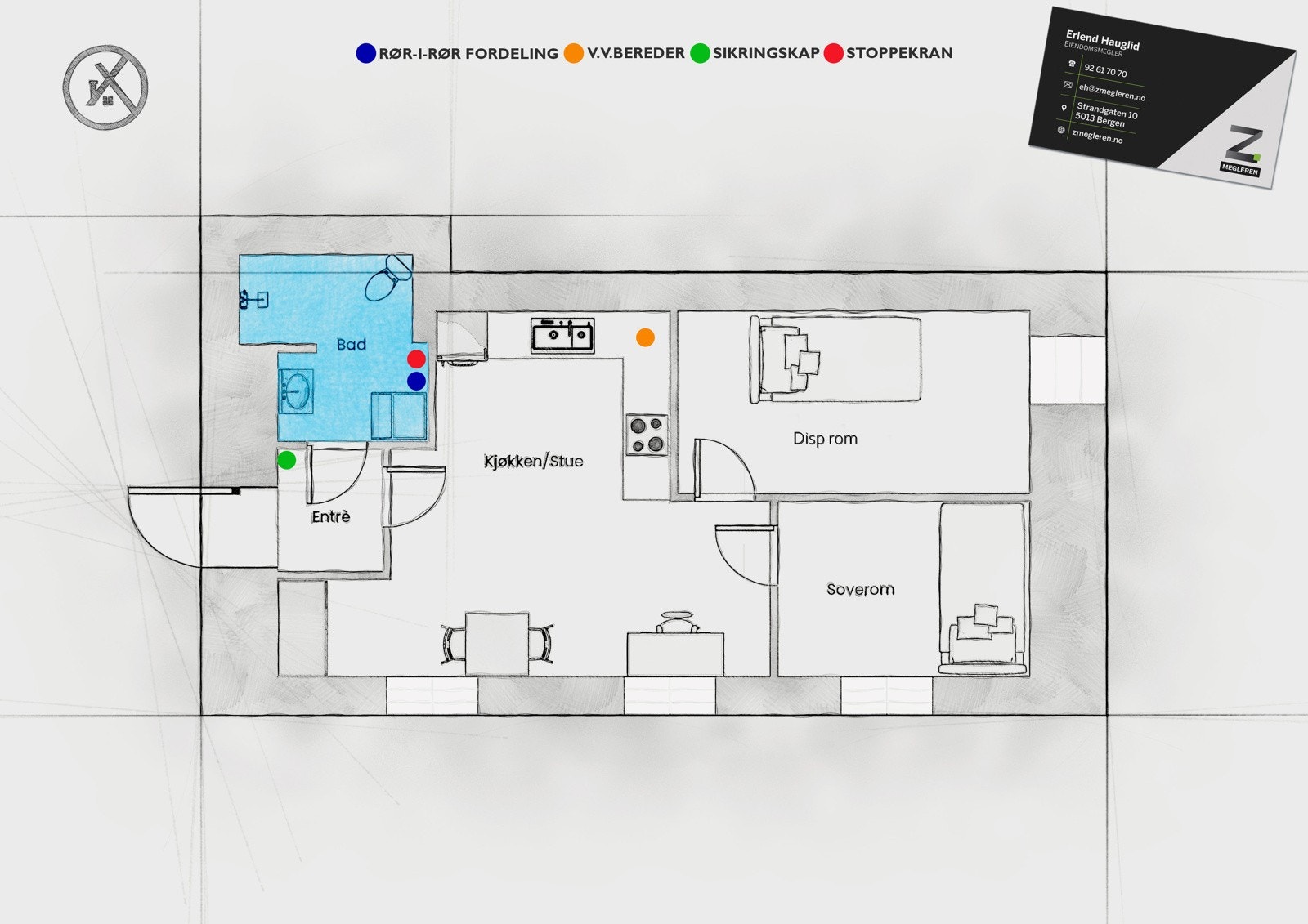 Plantegning underetasje Galleribilde