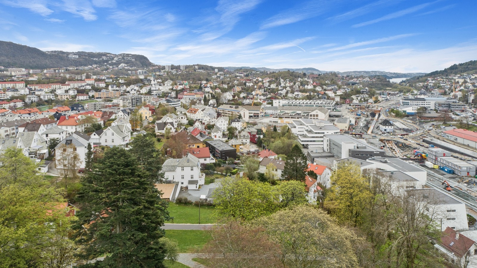 Dronefoto over nabolaget Galleribilde
