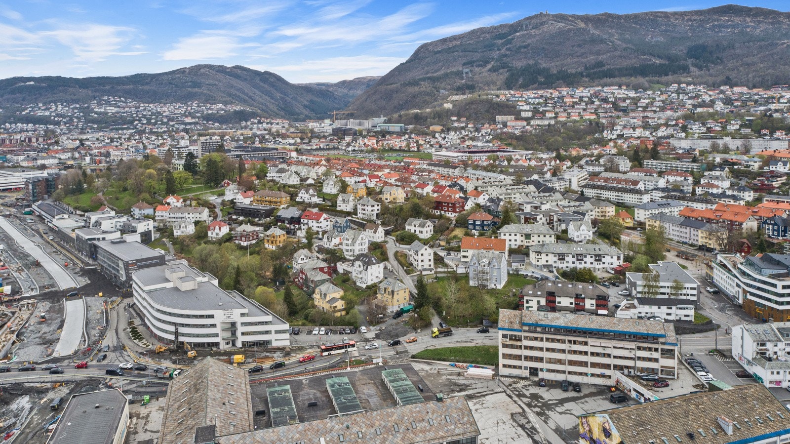 Dronefoto over nabolaget Galleribilde