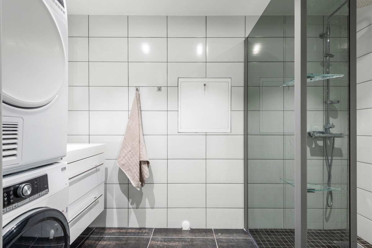 Det er samtidig satt opp opplegg for vaskemaskin. Galleribilde