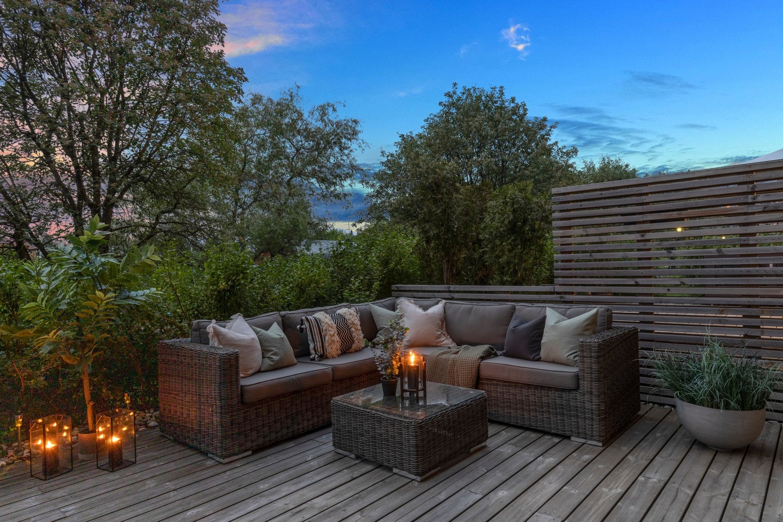 Terrassen har en skjermet og stille beliggenhet. Galleribilde