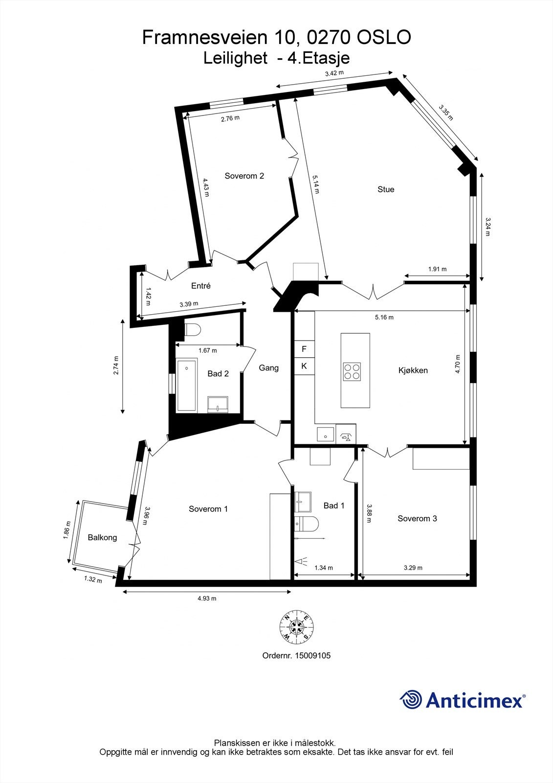 Hjørneleilighet med god planløsning Galleribilde