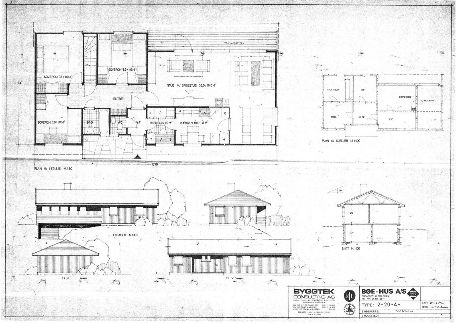 Original byggetegning Galleribilde
