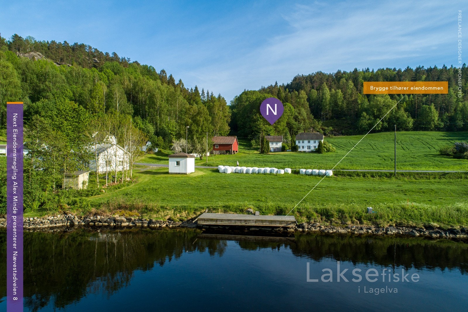 Eiendommen har egen brygge og strandlinje Galleribilde