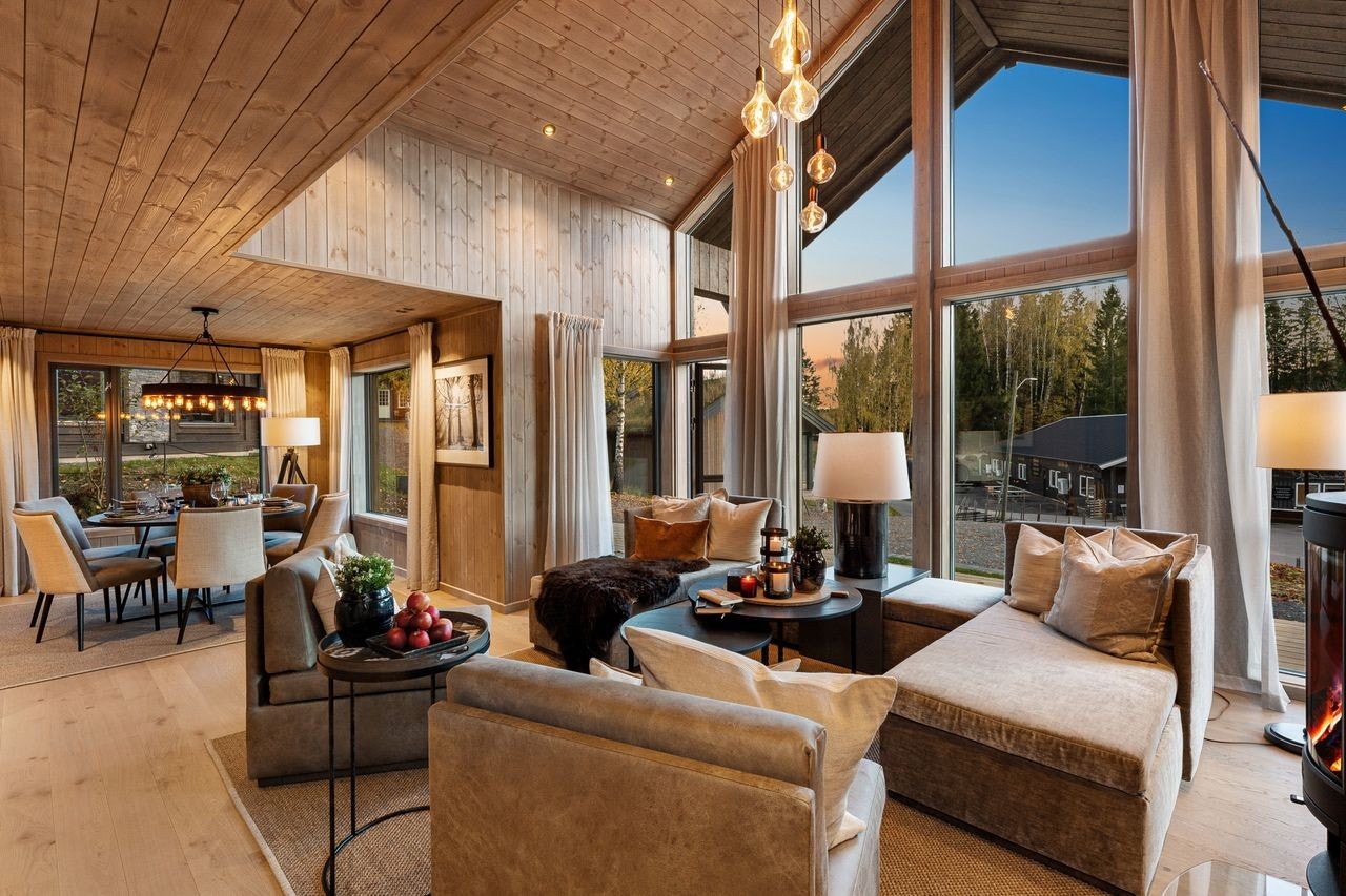 Bilde i fra visningshytta på Hellerudsletta Galleribilde