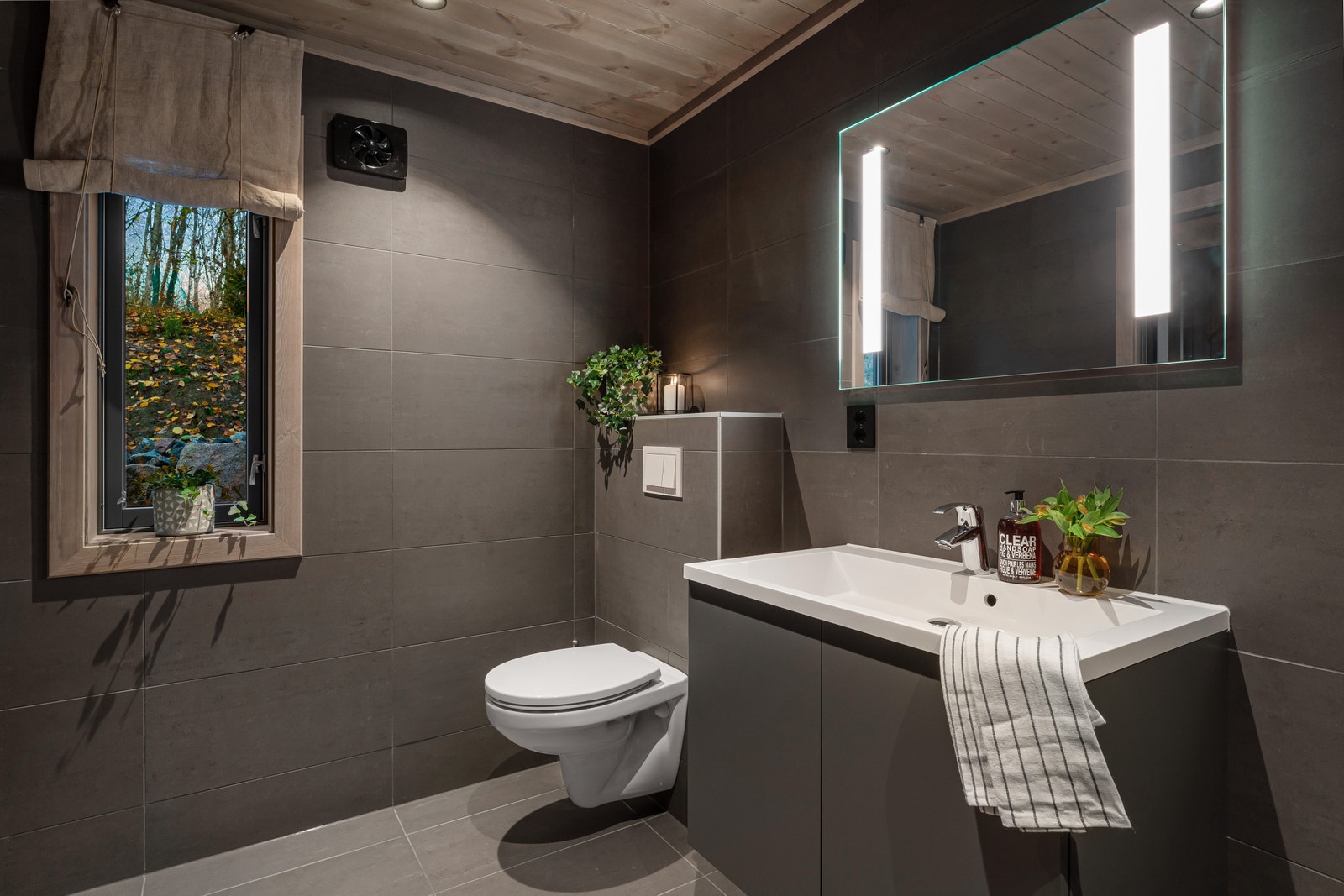 Bilde i fra visningshytta på Hellerudsletta Galleribilde