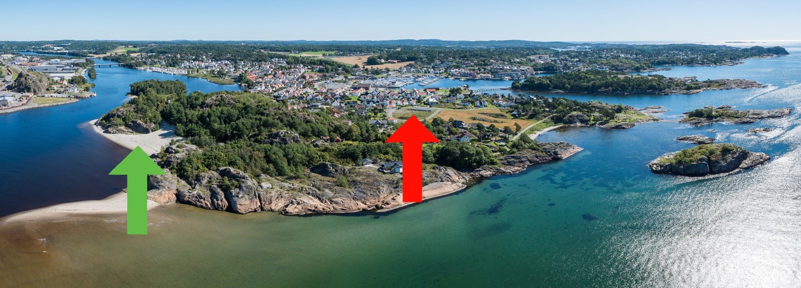 Steinsnes vest med Hvittensand til venstre i bildet Galleribilde