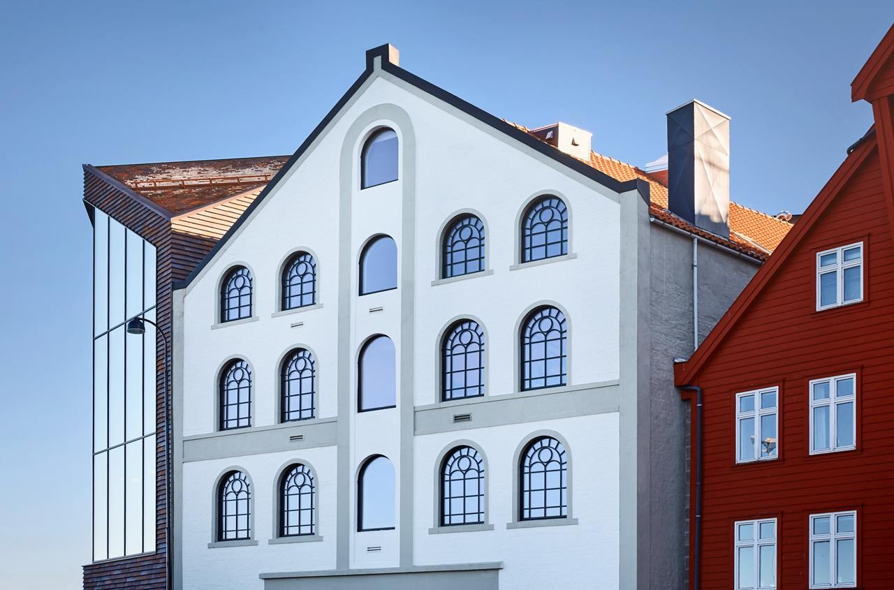 Fasaden er bevart med sitt opprinnelige uttrykk. Galleribilde