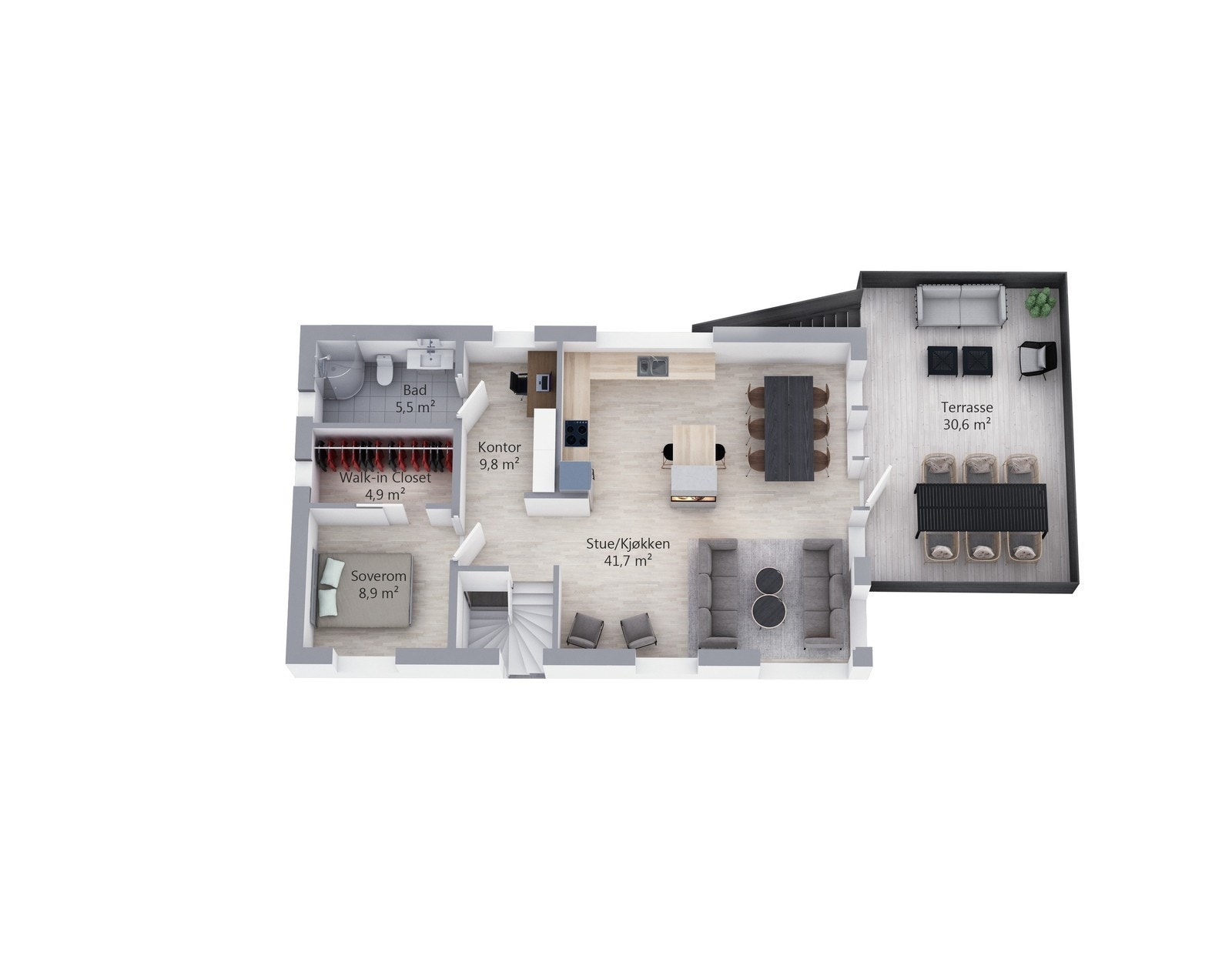 Lyst og trivelig i 2.etg. med stor veranda. Galleribilde