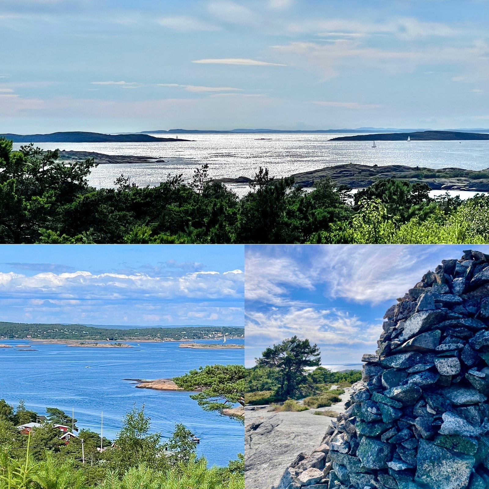 Utsikt fra Pappertoppen, et område på 60 000 m2 som ligger på Papperøy og tilhører utleier. Den fantastiske utsikten og Varden «Julle Mu» er verdt et besøk. Galleribilde