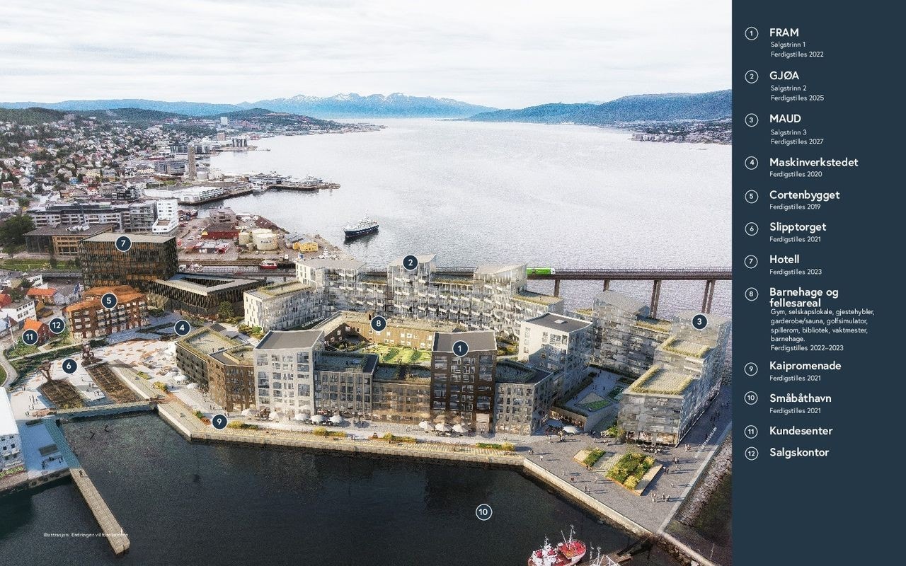 Oversikt over området/ bomiljø og nærhet til Vervet (Tromsøs nye bydel midt i sentrum) Galleribilde