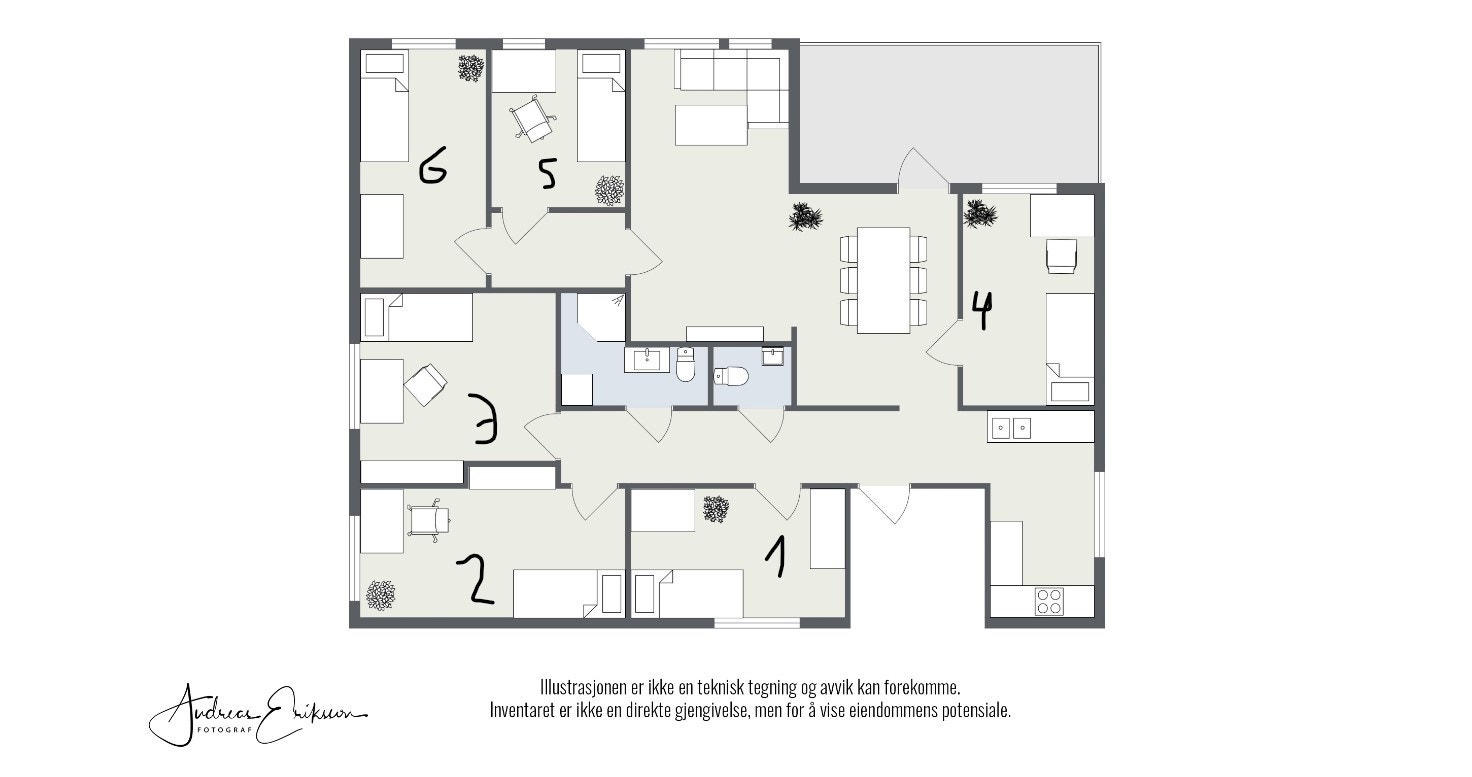 Plantegning med romnr Galleribilde