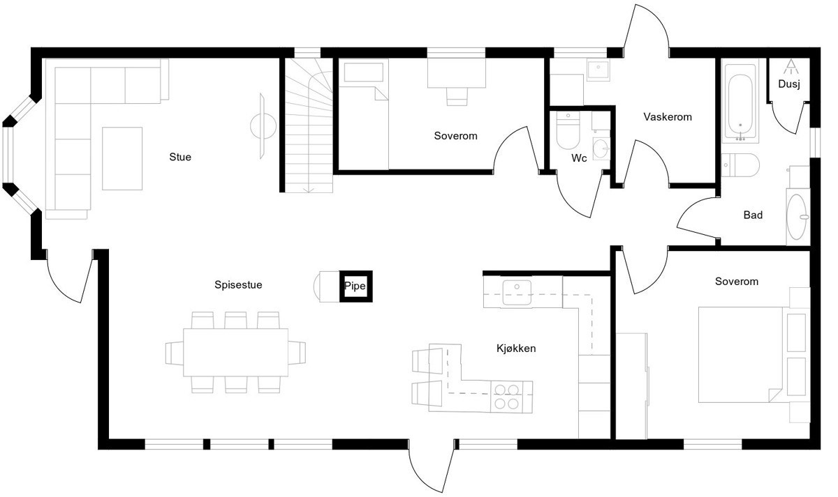 Plantegning 1.etasje. Galleribilde