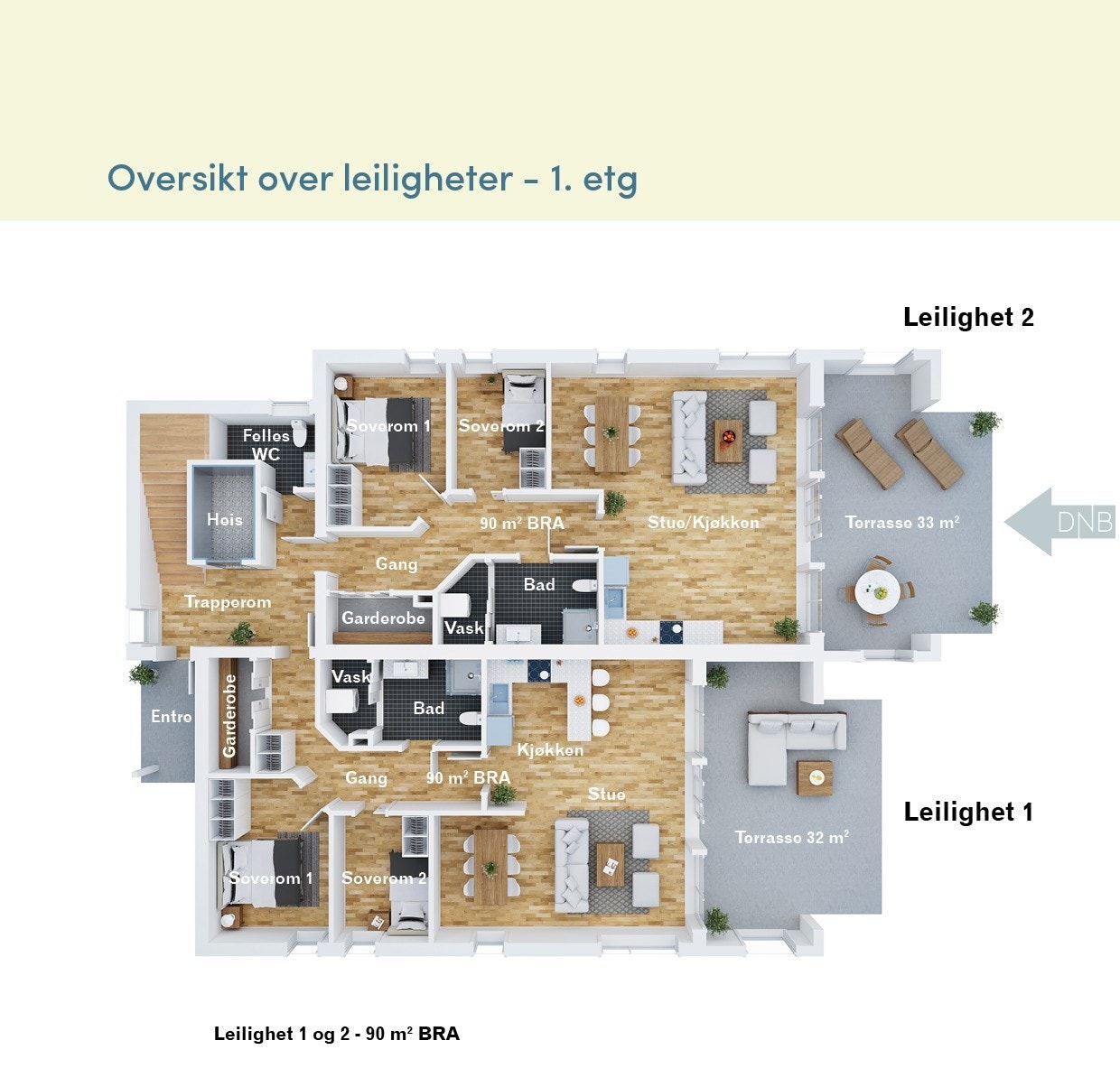 Planskisse. Se leilighet 2. Galleribilde