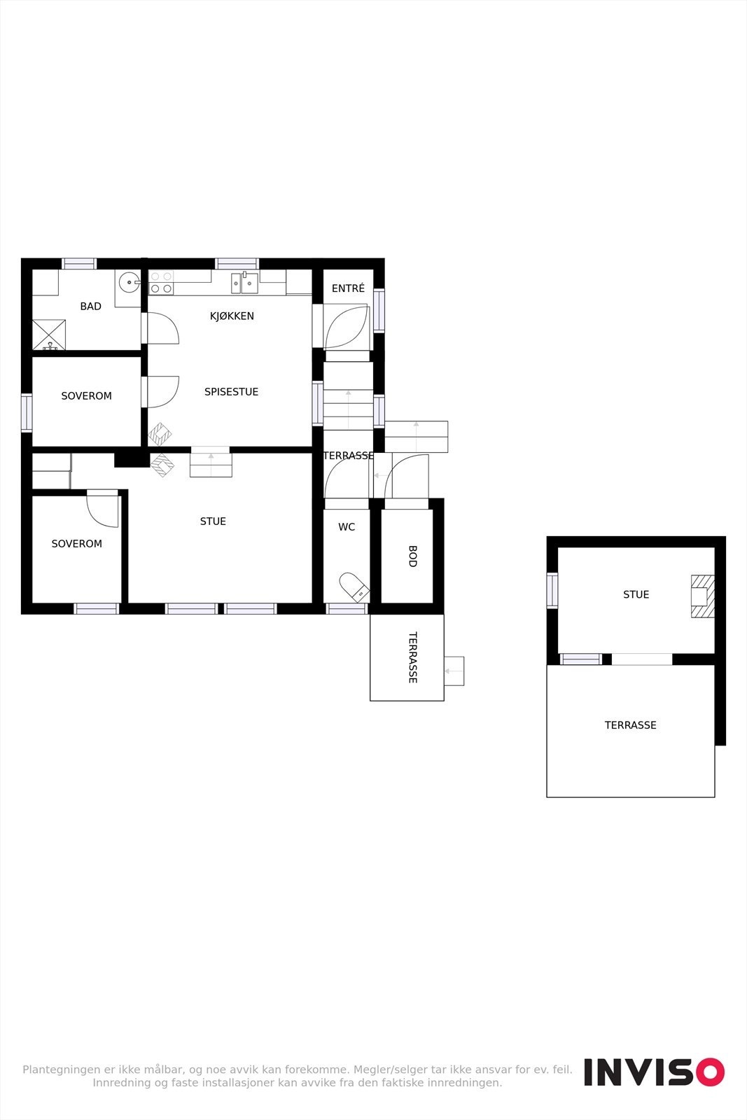Plantegninger. Bygg til høyre gjelder gapahuken. Galleribilde