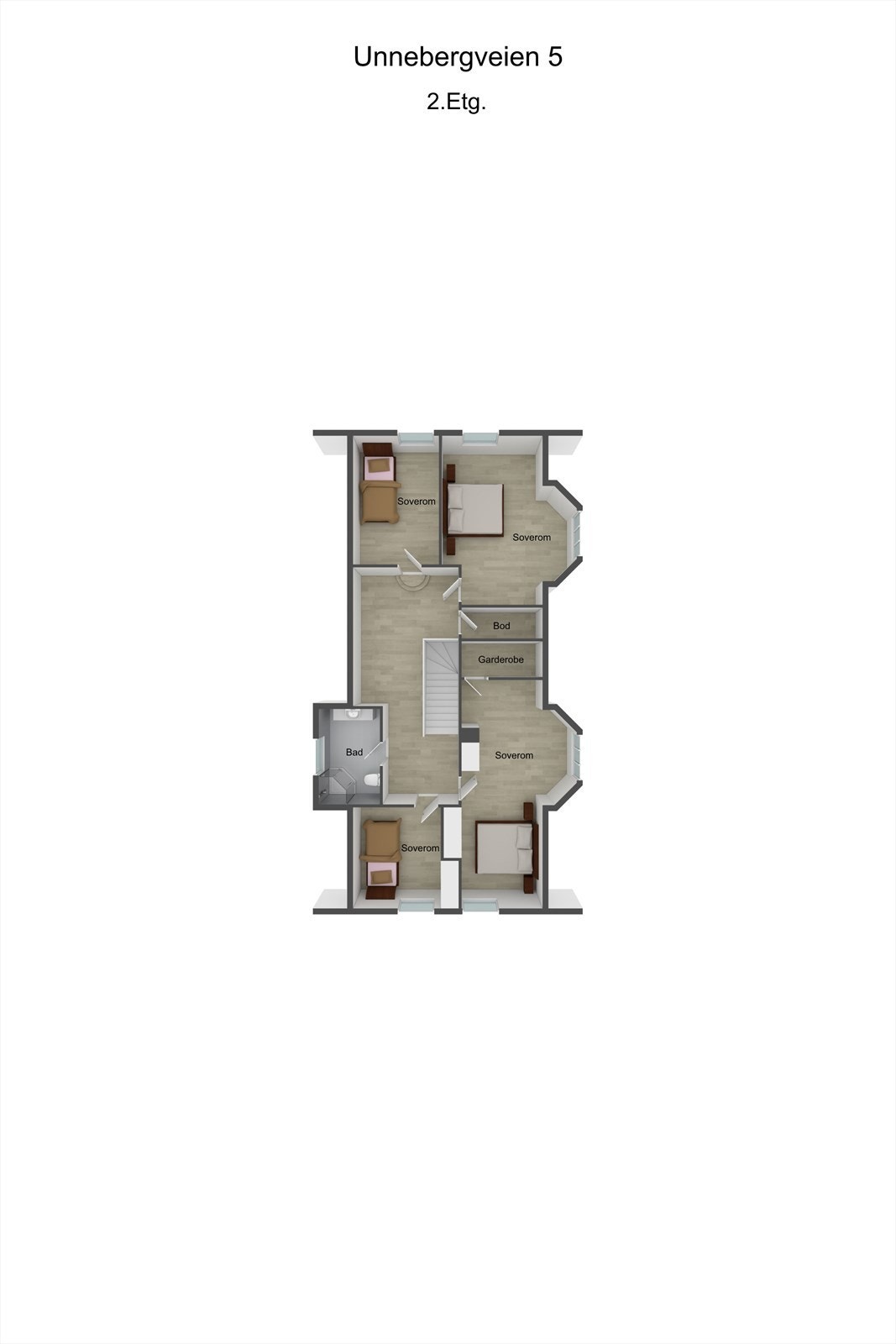 Veiledende, ikke målbar planskisse for 2. etasje. Galleribilde