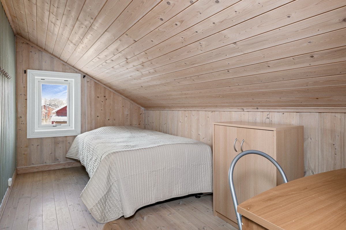 Det er ellers alkover i samme etasje, som alternativt kan brukes som kontor eller garderober. Alkovene ikke er godkjent for rom for varig opphold. Galleribilde