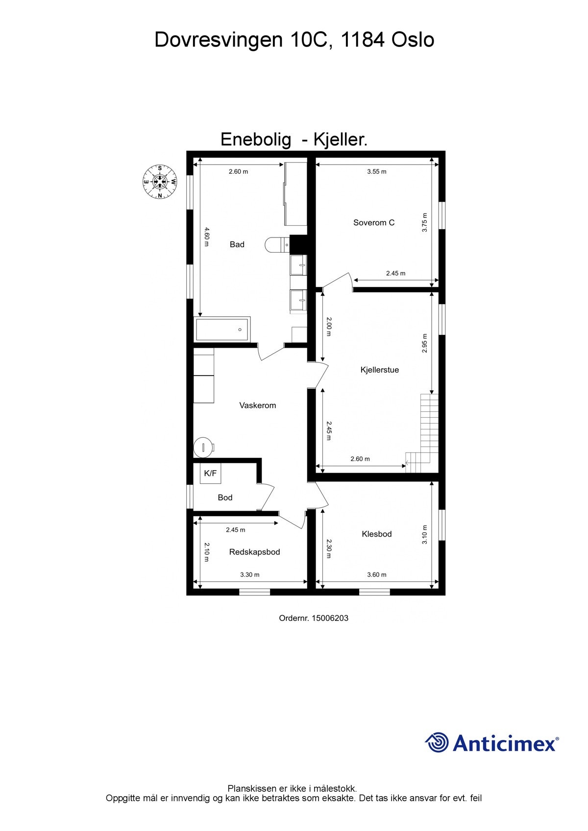 Plantegning kjeller. Galleribilde