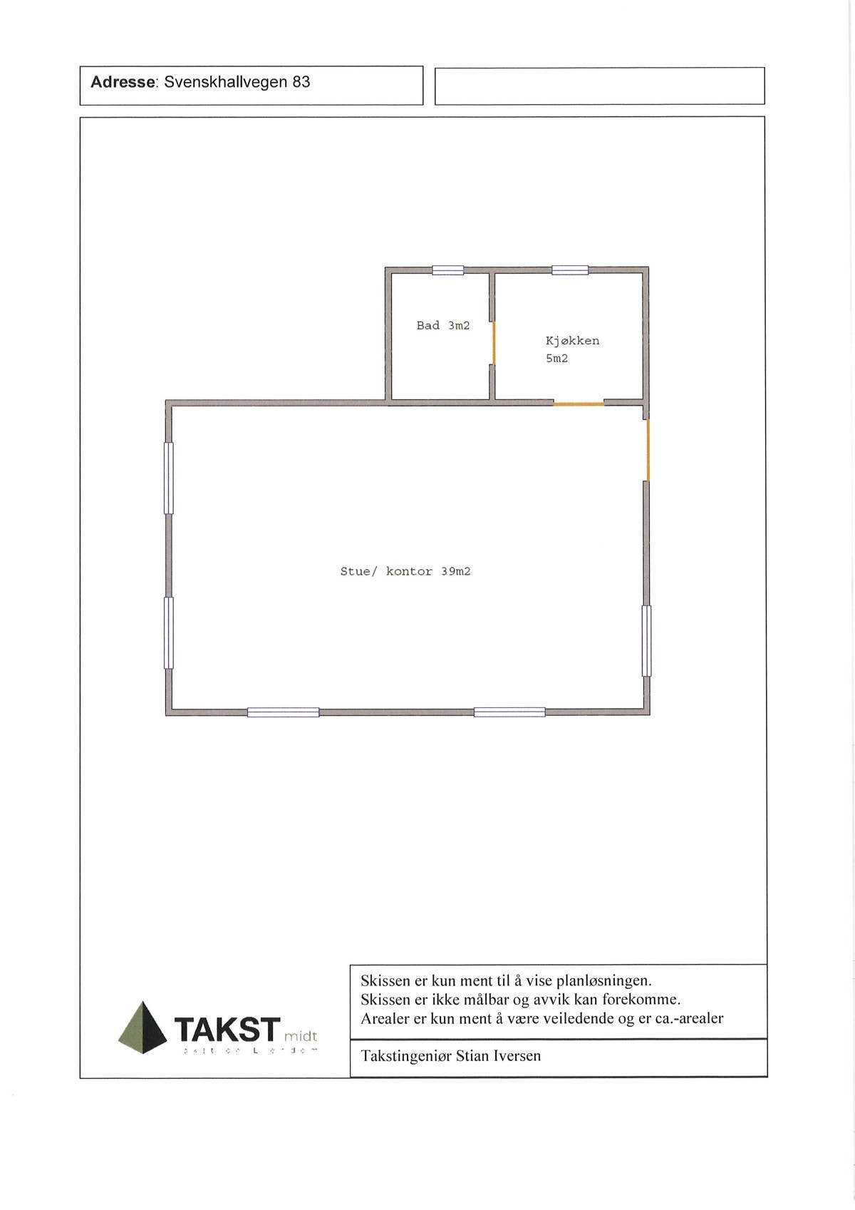 Planskisse hovedhus kjeller. Galleribilde